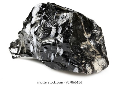 snowflake obsidian isolated on white background - Shutterstock ID 787866136