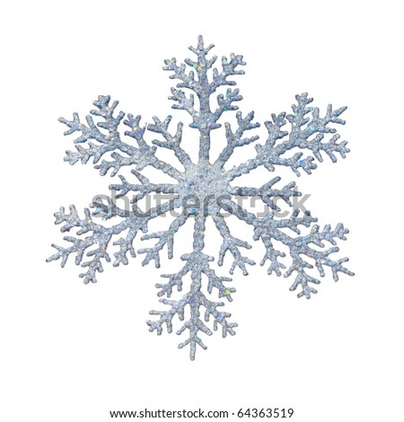 Snowflake shape decoration with clipping path included