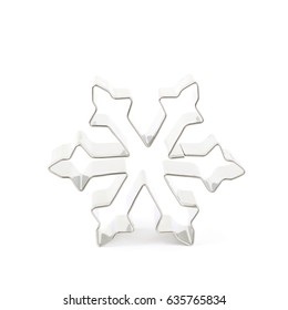 Snowflake Shaped Cookie Cutter Isolated Over The White Background