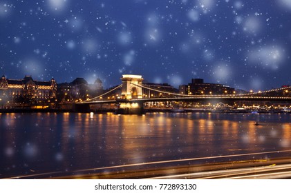 Snowing In Budapest, Hungary - Winter In The City