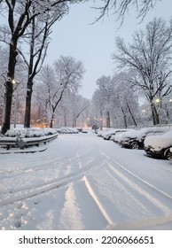 Snowing Day In Flushing New York United States 