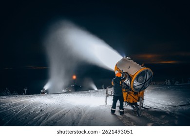 snowmaker during a routine control