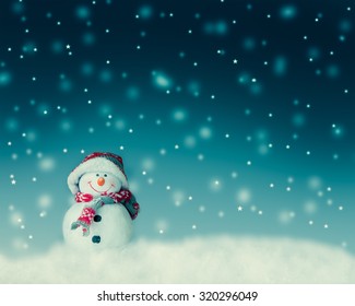 Snowman  For Card Or Background