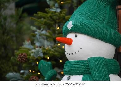 snowman close-up of an artificial snowman. detail. - Powered by Shutterstock