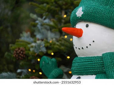 snowman close-up of an artificial snowman. detail. - Powered by Shutterstock