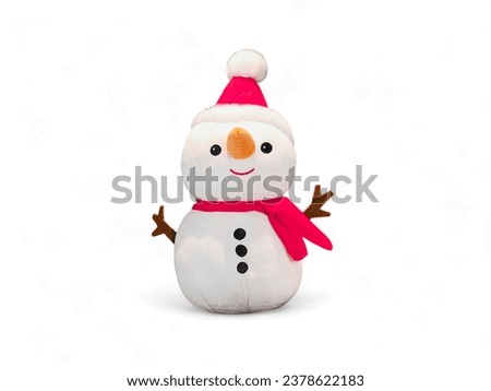 Snowman doll on white background