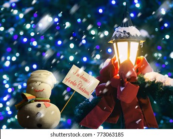 snowman figure holding a placard board with stick attached with the text i - When Was White Christmas Written snowman figure holding a placard board with stick attached with the text i - When Was White Christmas Written
