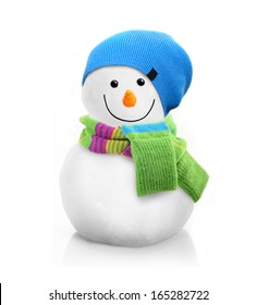 Snowman Isolated On White Background.