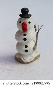 Snowman Made Of Painted Pebbles