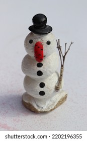 Snowman Made Of Painted Pebbles