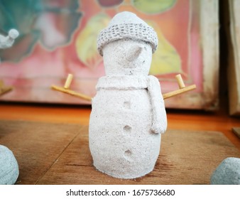 Snowman Paper Mache. Art And Craft For Kids.