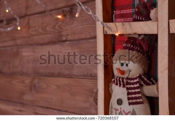 Snowman Pointing Out Window Caught Photo Stock Photo Edit Now