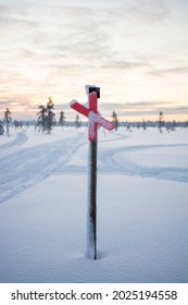 Snowmobile cross winter in sweden