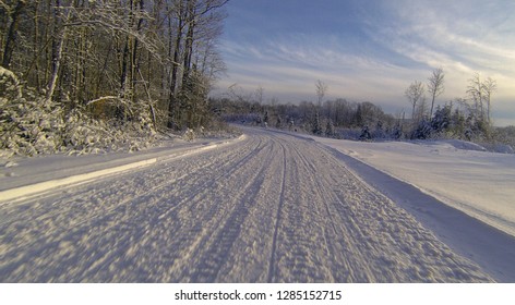 Snowmobile Trail In Vermont