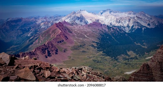 Snowmss Mountain and Capitol Peak in the Elk Range of the Colorado Rockies