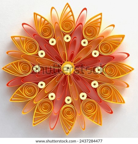SnowMuchJoy.etsy.com Quilling Art, Quill Snowflake Ornament, Quilling Christmas Ornament, Quill Mandala, Quill Snowflake, Hanging Ornament, 3D Quill Papercraft, Orange