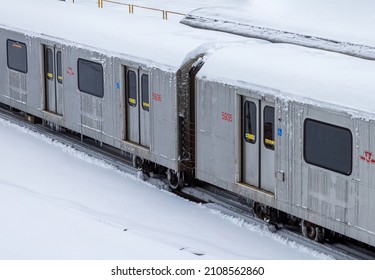 Snowstorm Blizzard In Toronto, North America, That Causes Public Transportation Disruptions, Traffic Delays, Emergency, School Closings And Heavy Cleanup.