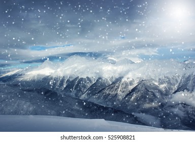 Snowstorm In Mountains, Top View