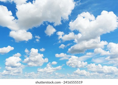 Snow-white clouds on a blue sky on a sunny summer day, template for designer - Powered by Shutterstock