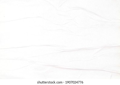 Snow-white Paper With Moisture Wrinkles, Crumpled Sheet Texture