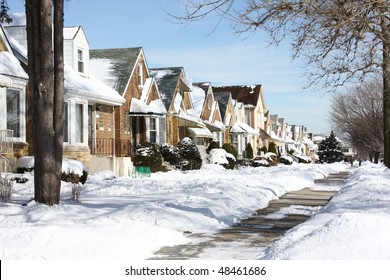 Snowy Chicago Neighborhood