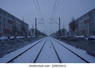 Snowy City On A Frosty Morning