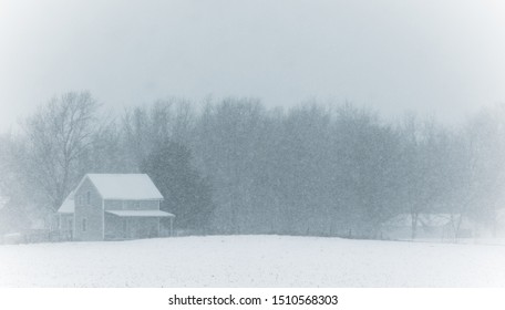 Snowy Day On An Iowa Farm