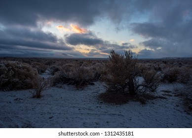 Snowy Desert Valley Sunrise Landscape Clouds Morning Sierra Nevada California