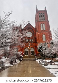 Snowy Easter Mass At St. Mary’s Church