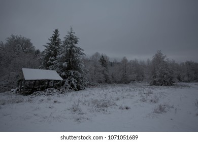 Snowy Farm Scene