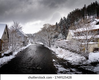 Snowy Forest In The Harz Germany