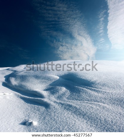 Similar – Spuren im Schnee Himmel