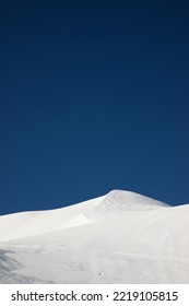 Snowy Hill In Ossau Valley, Pyrenees In France.