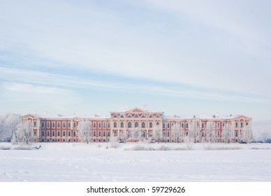 Snowy Jelgava Palace, Designed By Architect Bartolomeo Francesco Rastrelli