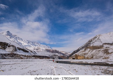 Snowy Kagbeni, Valley Of Kali Gandaki River