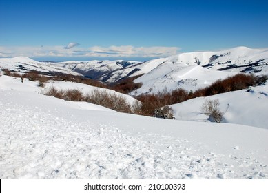 snowy landscape from Palombera, Cantabria. Spain