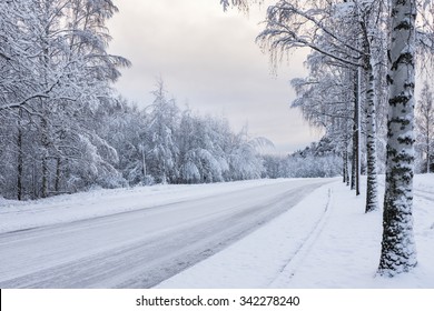 Snowy motor road