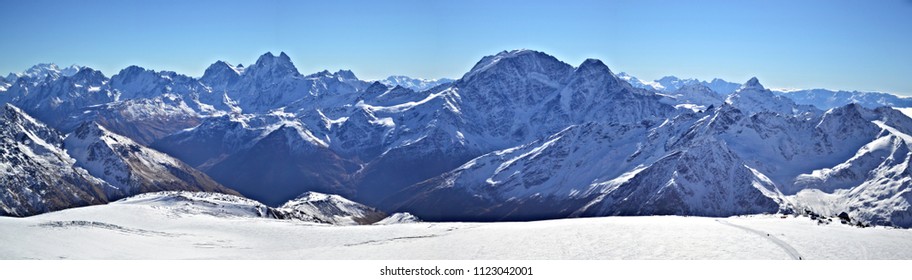 Snowy Mountain Panorama Mount Elbrus