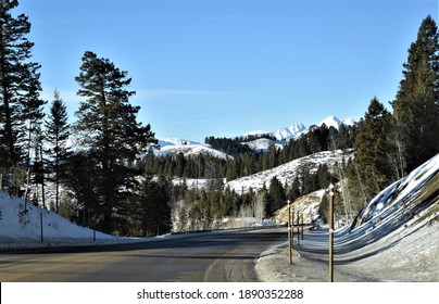 Snowy Mountain Pass In The Morning