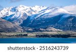 Snowy mountain peaks in Glenorchy New Zealand stunning breathtaking horizontal dreamy dramatic