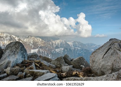 Snowy Mountain peaks landscape of Indian Himalayas Dharamsala - Shutterstock ID 1061352629