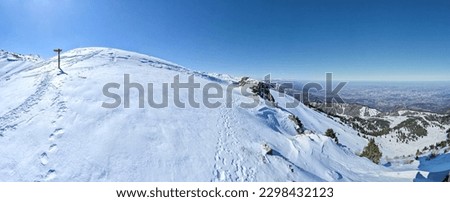 snowy mountain peaks. snow cliffs. the icy desert. snowy expanses