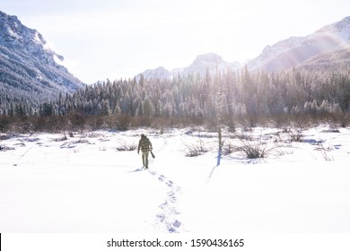 Snowy Mountain Scenes Outside Of Bozeman, MT