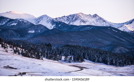 Snowy Mountain Scenes Outside Of Bozeman, MT