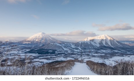 Snowy Mountain View From Rusutsu Ski Resort