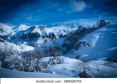 Snowy mountains in the south of Cantabria. Concept snow - Shutterstock ID 1889680705