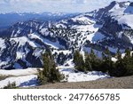 Snowy mountains in Teton Village in Jackson Hole, Wyoming