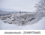 Snowy Panorama of Bern, Switzerland