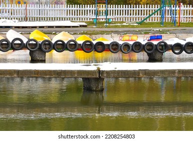 Snowy River Pier On A Cold Autumn Day