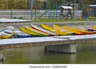 Snowy River Pier On A Cold Autumn Day